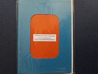 Duo-karton Passe-partoutkaarten blauw/oranje rechthoek